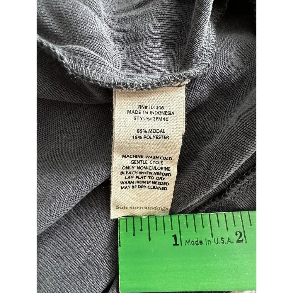 Soft Surroundings Scoop Neck Long Sleeve Dark Gray Modal Blend Tunic Top Large - Picture 4 of 4